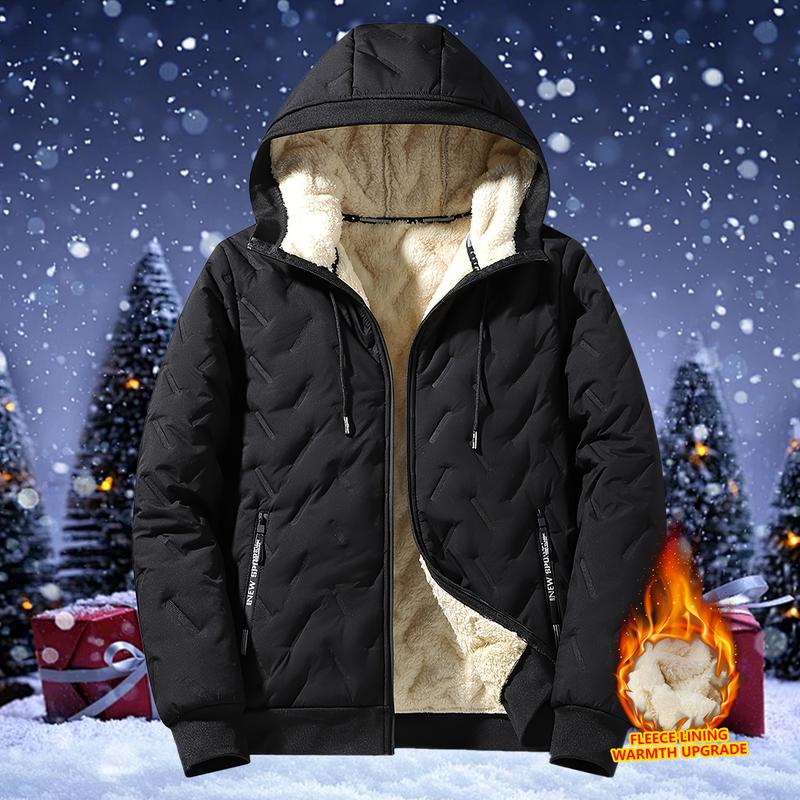 Men’s Warm Hooded Lamb Wool Jacket – Winter Puffer Coat