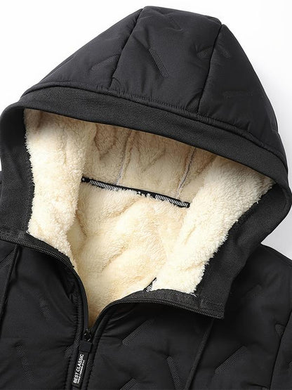 Men’s Warm Hooded Lamb Wool Jacket – Winter Puffer Coat